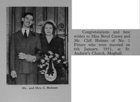 Holmes Cliff And Crewe Beryl Wedding