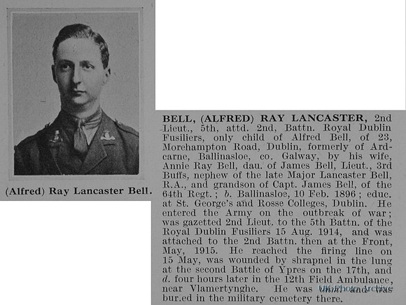 Bell A R L Lt 2nd Royal Dublin Fusiliers Obit