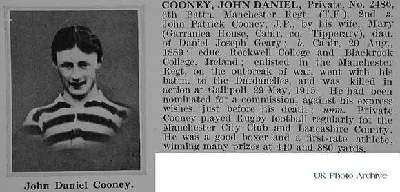 Cooney J D Pte 2486 6th Manchester Regiment Obit De Ruvignys Roll Of Honour Vol 1