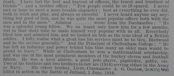 Onslow B W Lt 11th Lancers Obit Part 2 De Ruvignys Roll Of Honour Vol 1