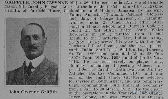 Griffith J G Major Indian Army Obit Part 1