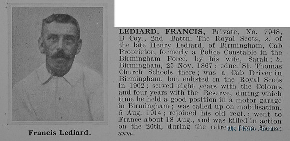 Lediard F Pte 7948 2nd Royal Scots Obit