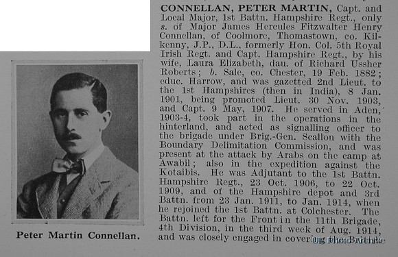 Connellan P M Captain 1st Hampshire Regiment Obit Part 1