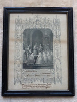 Framed Catholic First Holy Communion Certificate 1900 Frances Church