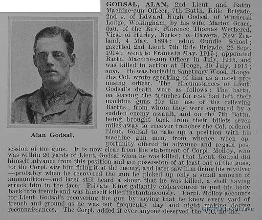 Godsal A 2nd Lt 7th Rifle Brigade Obit