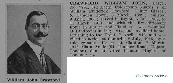 Crawford W J Sergt 7791 3rd Coldstream Guards Obit