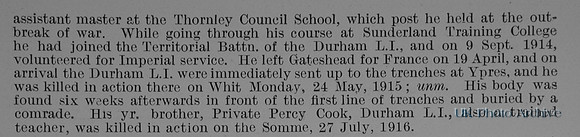 Cook E Pte 2642 7th Durham Light Infantry Obit Part 2