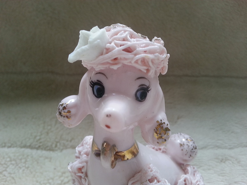 Vintage 1950s Kitsch Pink Spaghetti Poodle
