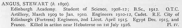 Angus S 2nd Lt Royal Engineers