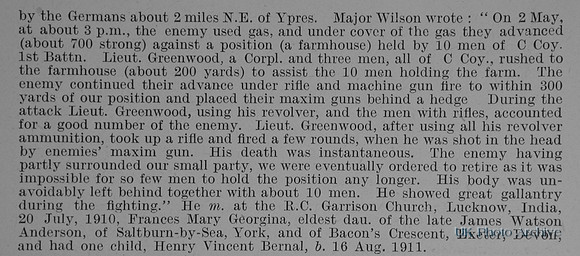 Greenwood J F B Lt 1st Kings Own Obit Part 2