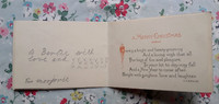 Raphael Tuck Wartime Christmas Card Inside