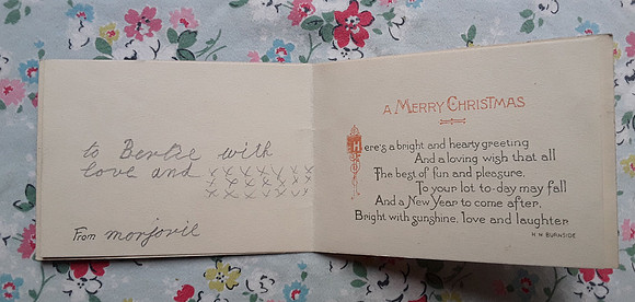 Raphael Tuck Wartime Christmas Card Inside