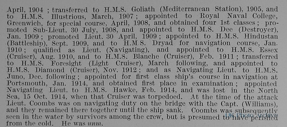Coombs A E G Lt Royal Navy Obit Part 2