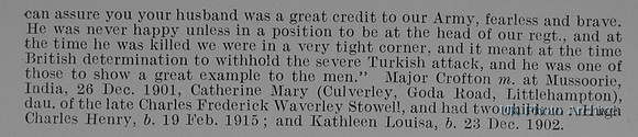 Crofton C W Major 9th Worcestershire Regiment Obit Part 2