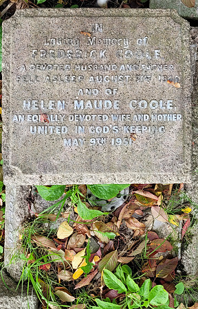 Grave Of Frederick Coole Died 21st Aug 1945 And Helen Maude Coole Died 9th May 1951