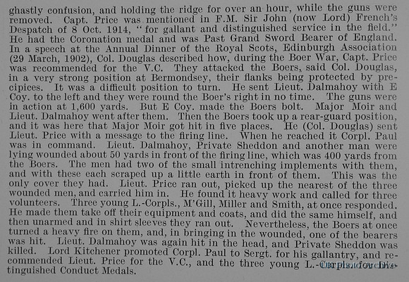Price C L Captain DSO 2nd Royal Scots Obit Part 4 De Ruvignys Roll Of Honour Vol 1