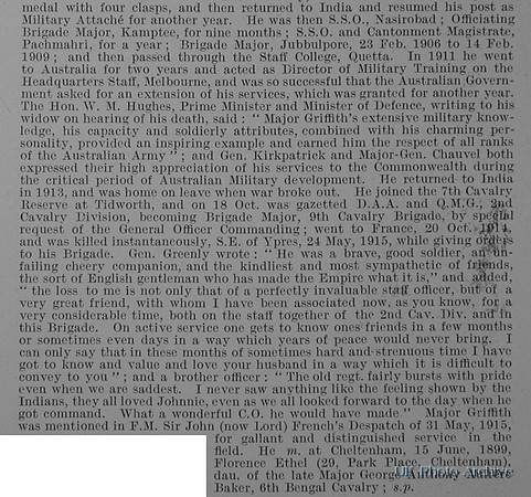 Griffith J G Major Indian Army Obit Part 2