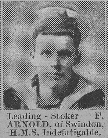 Arnold F Leading Stoker HMS Indefatigable Royal Navy The Vivid 20th Feb 1915