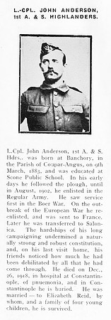 Anderson J Cpl 8810 1st Argyll And Sutherland Highlanders