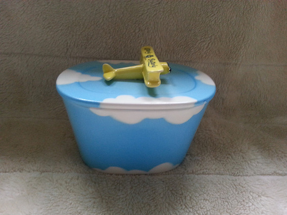 Utterly Butterly Biplane Lidded China Butter Dish