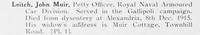Leitch J M PO Royal Naval Armoured Car Division Photo Available Plate 1