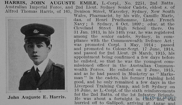 Harris J A E L/Cpl 2251 2nd Australian Imperial Force Obit