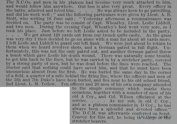 Crowther L T 2nd Lt 5th West Riding Regiment Obit Part 2