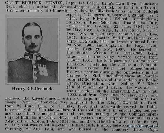 Clutterbuck H Captain 1st Kings Own Obit Part 1