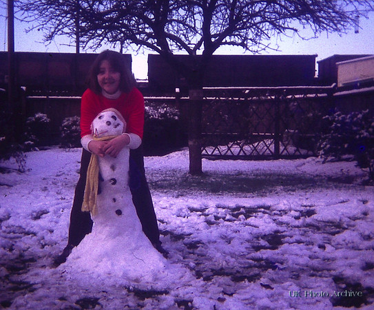 Making A Snowman In The Garden Christmas 1976