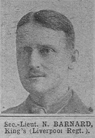 Barnard N 2nd Lt 18th The King's (Liverpool Regiment) The War Illustrated 2nd September 1916