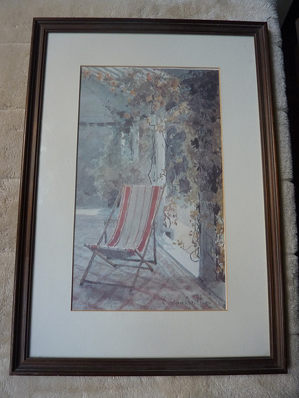Large Framed Print The Deckchair By Edward van Goethem 20" x 14" Overall