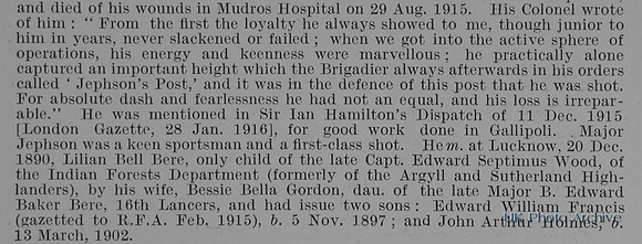 Jephson J N Major 6th Royal Munster Fusiliers Obit Part 2