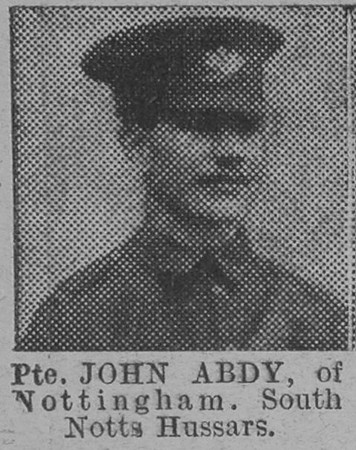 Abdy J Pte South Notts Hussars The Vivid 20th Feb 1915