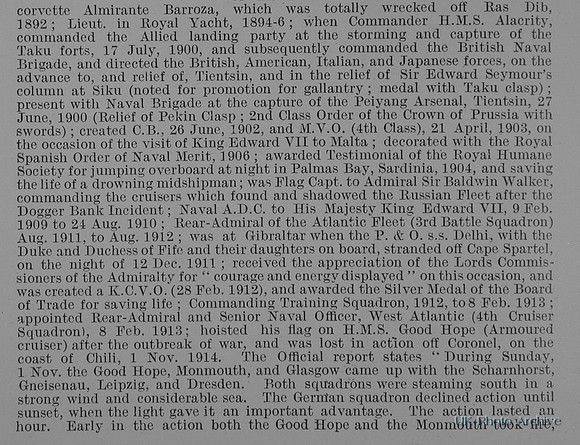 Cradock C G F M Rear Admiral Sir KCVO CB Royal Navy Obit Part 2