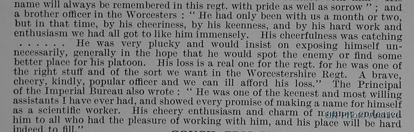 Gotch D H 2nd Lt 1st Worcestershire Regiment Obit Part 2