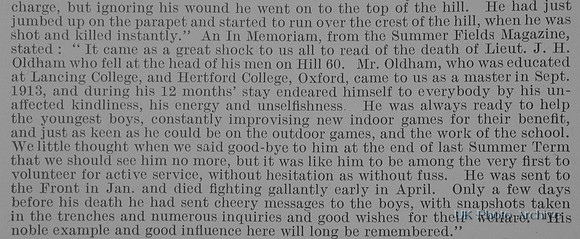 Oldham J H 2nd Lt 3rd Duke Of Cornwalls Light Infantry Obit Part 2 De Ruvignys Roll Of Honour Vol 1