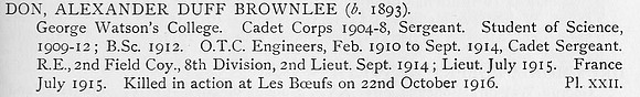 Don A D B Lt Royal Engineers Obit