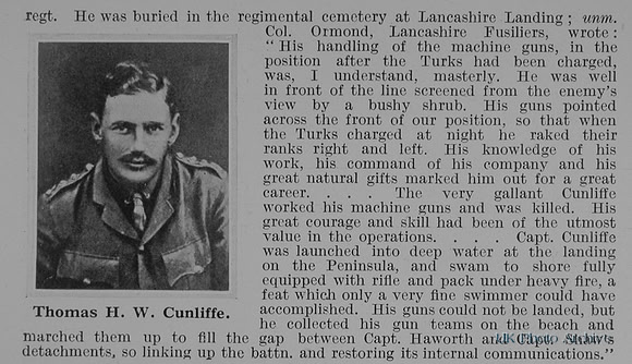 Cunliffe T H W Captain 1st Lancashire Fusiliers Obit Part 2