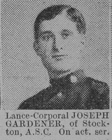 Gardener J LCpl Army Service Corps The Vivid 27th Feb 1915