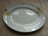 Two JHW & Sons Ltd Hanley Falcon Ware Large Meat Platters Narcissus Design
