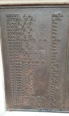 Sutton War Memorial Plaque 2