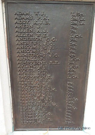 Sutton War Memorial Plaque 1