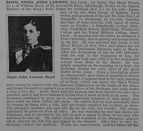Boyd N J L 2nd Lt 1st Black Watch Obit Part 1