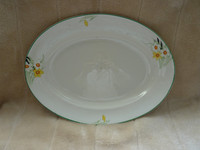 Two JHW & Sons Ltd Hanley Falcon Ware Large Meat Platters Narcissus Design