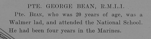 Bean G Pte CH16855 HMS Hogue Royal Marine Light Infantry Obit