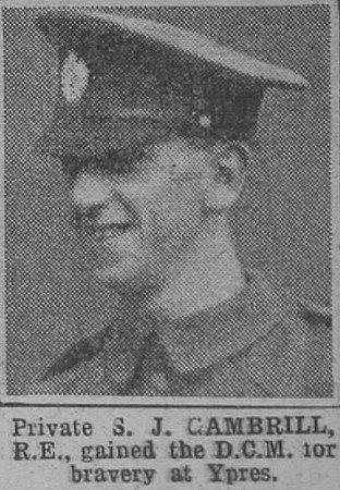 Cambrill S J Pte DCM Royal Engineers The War Illustrated 22nd Jan 1916