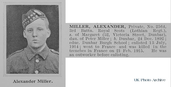 Miller A Pte 2564 3rd Royal Scots Obit