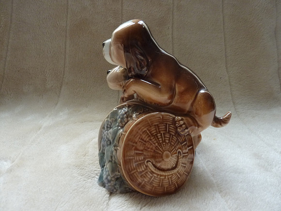 Pintado a Mano Valencia Spain Cute Puppies On Basket