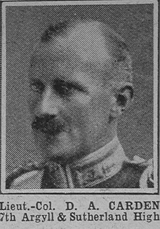 Carden D A Lt Col 7th A & S Highlanders The War Illustrated 3rd July 1915