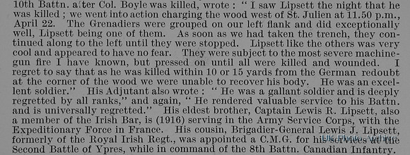 Lipsett W A Pte 20330 10th Canadian Expeditionary Force Obit Part 2